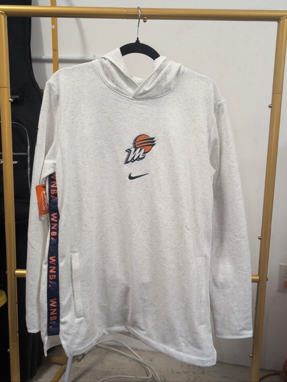 Women's WNBA Nike White Heather Hoodie Orange/Black Size L
